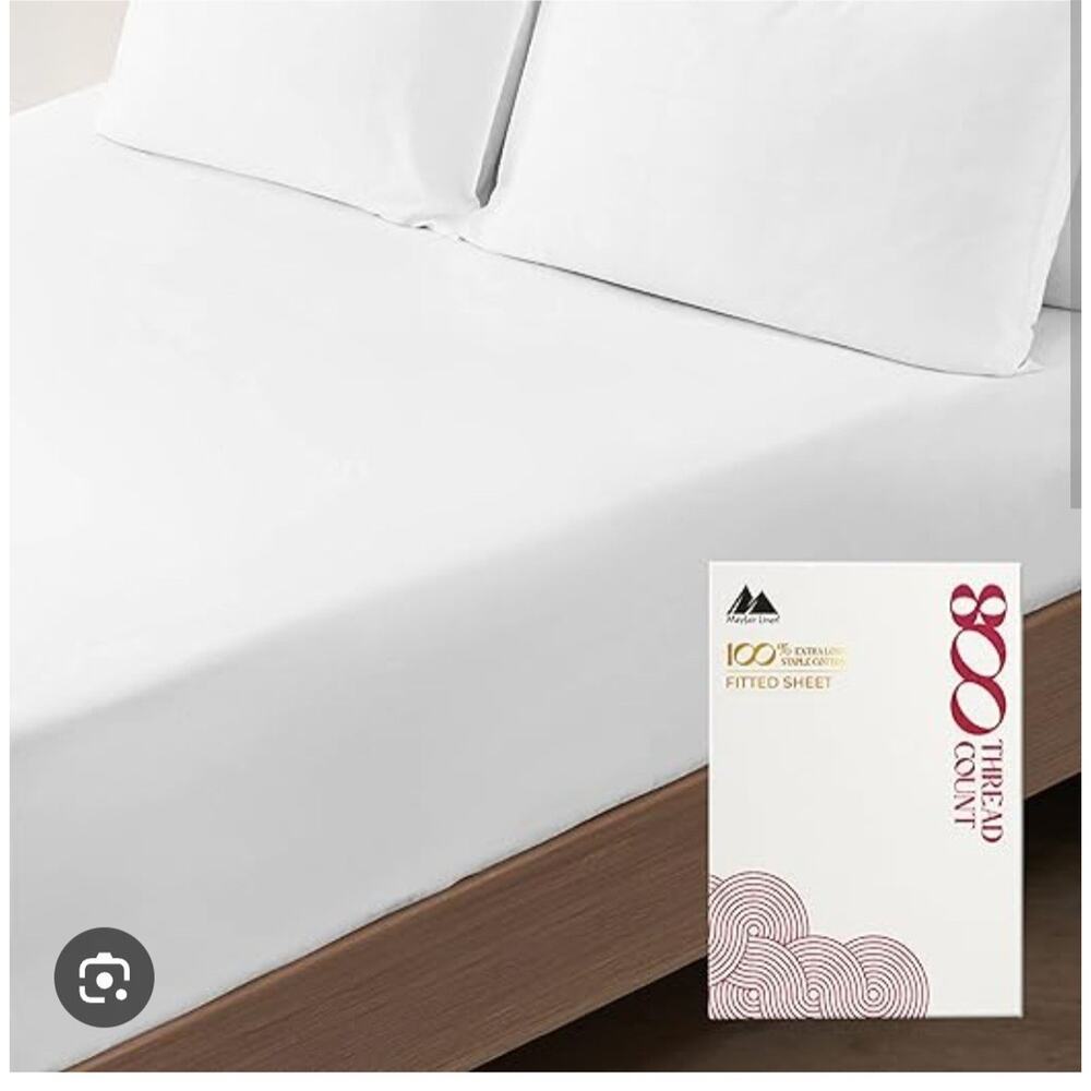 100% Egyptian Cotton Twin Fitted Sheet Only - 800 Thread Count 16" Deep Pocket
